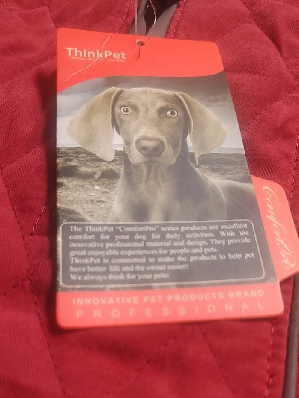 Thinkpets  Pets Quilted Maroon Vest Reversible New Medium